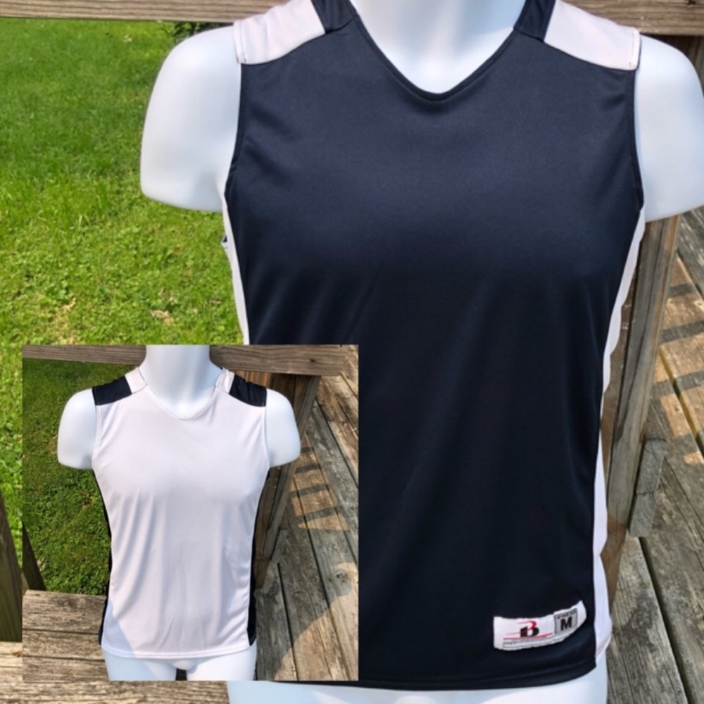 Badger Sport Navy/White Reversible Jersey Tank Top SZ M! NEW!
